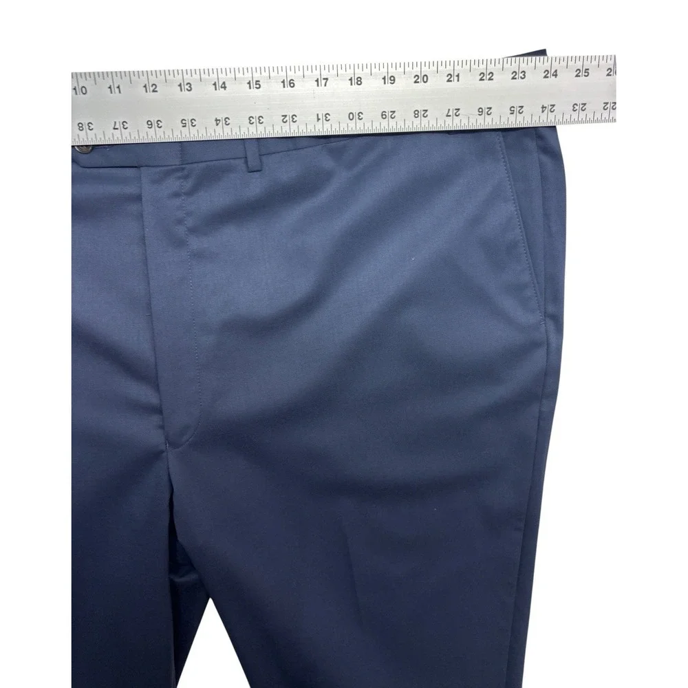 Hart Schaffner Marx 48x30 Navy Blue Dress Suit Pants Trousers Flat Front Wool
